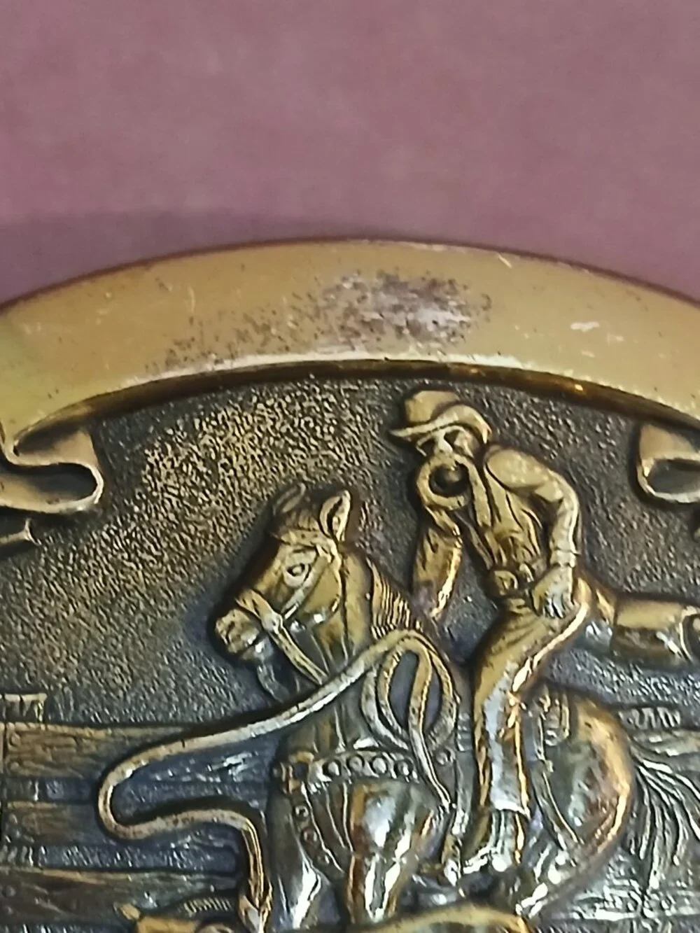 Vintage Chambers Cowboy Calf Roping Belt Buckle - Picture 5 of 6